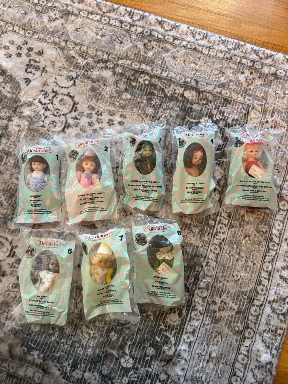 Madame Alexander Set of 8 Mini Dolls in Original Packaging - Mint & Pink 1-8